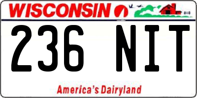 WI license plate 236NIT