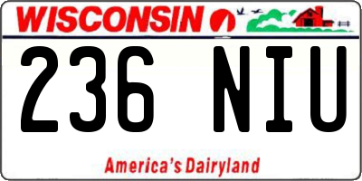 WI license plate 236NIU