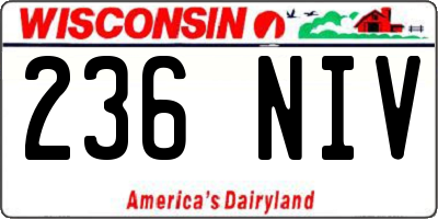 WI license plate 236NIV