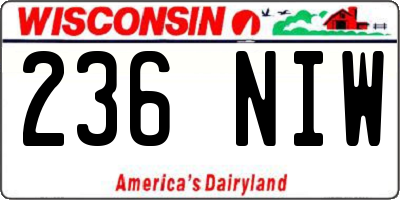 WI license plate 236NIW