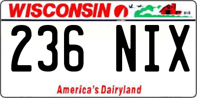 WI license plate 236NIX