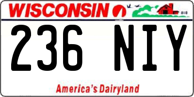WI license plate 236NIY