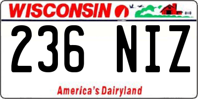 WI license plate 236NIZ