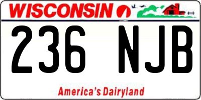 WI license plate 236NJB