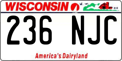WI license plate 236NJC