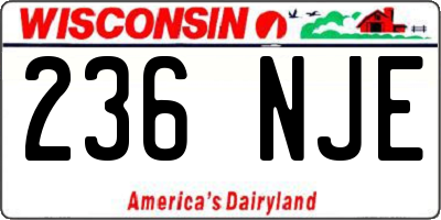 WI license plate 236NJE
