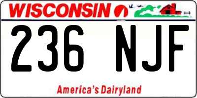WI license plate 236NJF