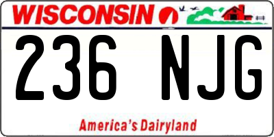 WI license plate 236NJG