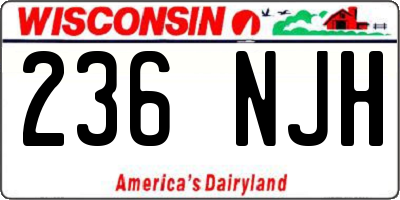 WI license plate 236NJH