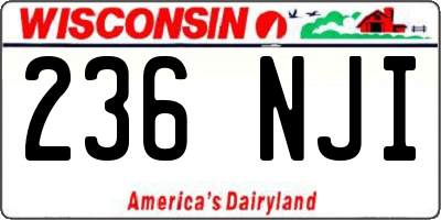 WI license plate 236NJI