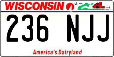 WI license plate 236NJJ