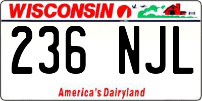 WI license plate 236NJL