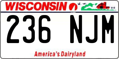 WI license plate 236NJM