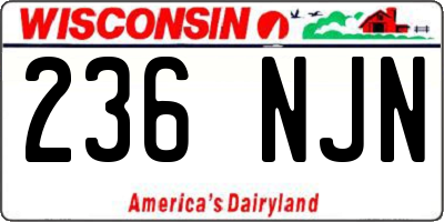 WI license plate 236NJN