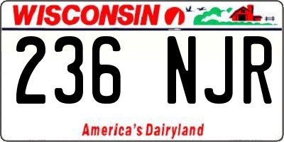 WI license plate 236NJR