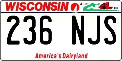 WI license plate 236NJS