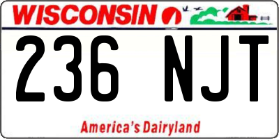 WI license plate 236NJT