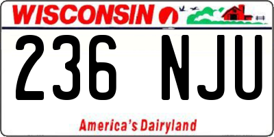 WI license plate 236NJU
