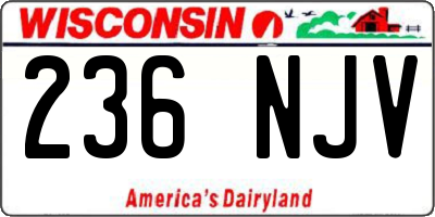 WI license plate 236NJV