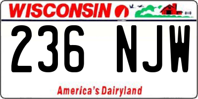WI license plate 236NJW