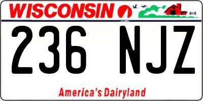 WI license plate 236NJZ