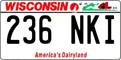 WI license plate 236NKI