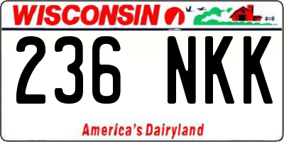 WI license plate 236NKK