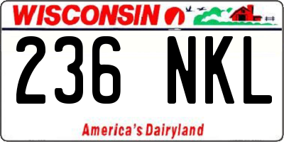 WI license plate 236NKL