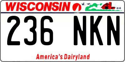 WI license plate 236NKN