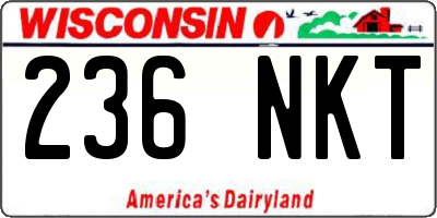 WI license plate 236NKT