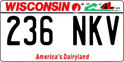 WI license plate 236NKV