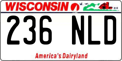 WI license plate 236NLD