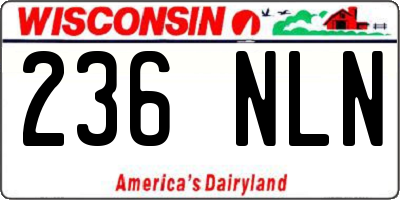 WI license plate 236NLN