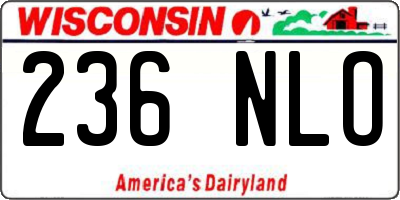 WI license plate 236NLO