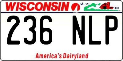 WI license plate 236NLP
