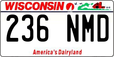 WI license plate 236NMD