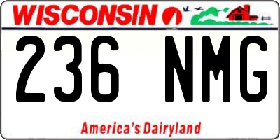 WI license plate 236NMG