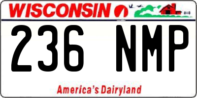 WI license plate 236NMP