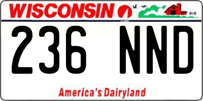 WI license plate 236NND