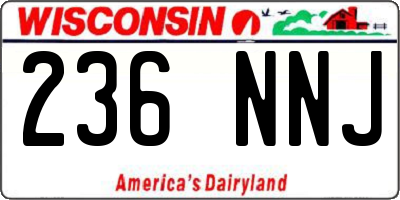 WI license plate 236NNJ