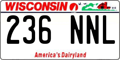 WI license plate 236NNL