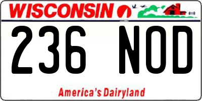 WI license plate 236NOD