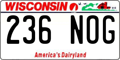 WI license plate 236NOG