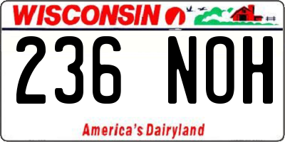 WI license plate 236NOH