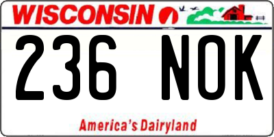 WI license plate 236NOK