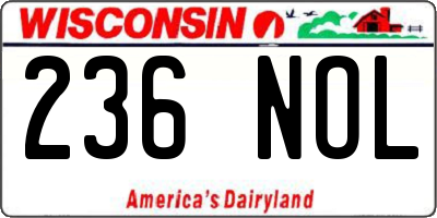 WI license plate 236NOL