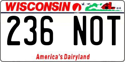 WI license plate 236NOT