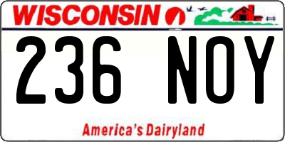 WI license plate 236NOY