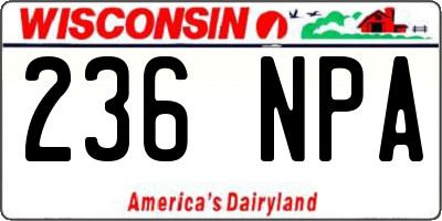 WI license plate 236NPA