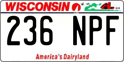 WI license plate 236NPF